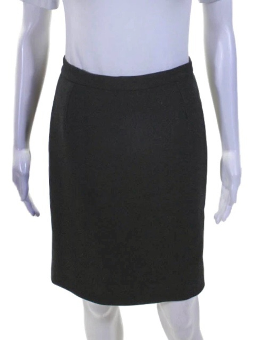 Dolce & Gabbana Vintage Wool Ribbed Pencil Skirt in Black Women's